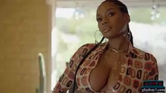 Play Nyla's Huge Natural Ebony Tits and Striptease