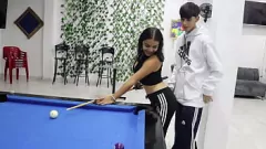 Play Curvy Colombian Friend Learns Billiards and Can't Resist Homemade Fun
