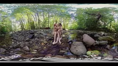 Play Ana Molly and Belle Lesbian Fun Outdoors with Cum and Fingering